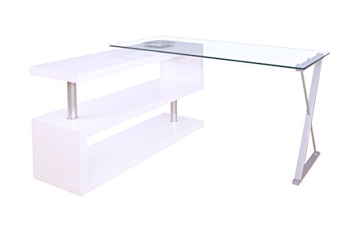ComfortScape Writing Desk with Swivel Function, White