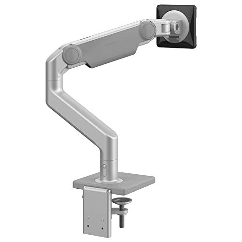 Humanscale M8.1 Adjustable Monitor Arm with Two Piece Clamp Mount and Base - Silver M81CMSBTB