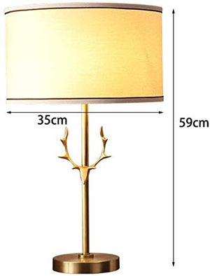 None LED Table Lamp Desk Lamp - Copper Base, Gold Shade, White Shade - Tabletop Lighting for Living Room