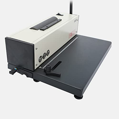 Binding Device, Comb & Spiral Binding Machine for A4 - Manual Round Hole & Electric Coil Insert - Adjustable Side Edge - Sturdy Metal Construction