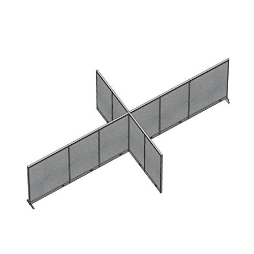 GOF Freestanding X-Shaped Office Partition - Large Fabric Room Divider Panel, 120"D x 240"W x 48"H/72"H