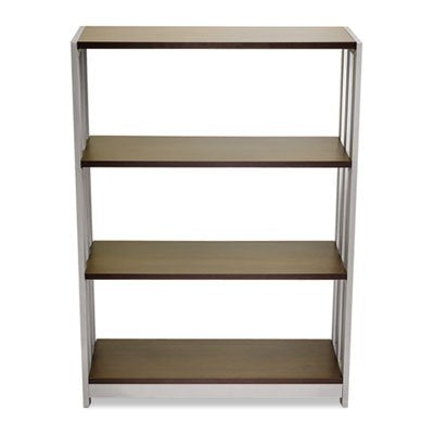 Linea Italia TR735MOC Trento Line Bookcase, Three-Shelf, 31-1/2w x 11-5/8d x 43-1/4h, Mocha