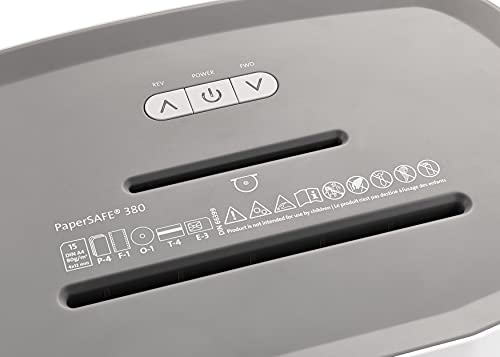 Dahle PaperSAFE PS 380 Paper Shredder, Oil Free, Security Level P-4, 15 Sheet Max, Shreds CDs & Credit Cards