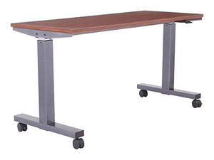 OSP Furniture PHAT2460C7 Pneumatic Height Adjustable Table, Cherry Top with Titanium Base