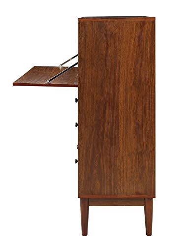 Benjara Wooden Office Armoire with Drop Down Door Storage, Brown