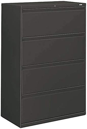 HON 800 Series Four-Drawer Lateral File Cabinet, Charcoal
