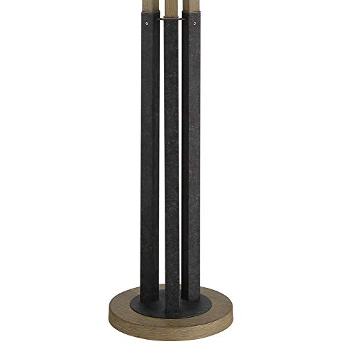 Franklin Iron Works Giddeon Rustic Farmhouse Floor Lamp Tree 3-Light 72.5" Tall Gray Faux Wood Grain Glass