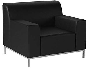 Flash Furniture HERCULES Definity Series Contemporary Black Leather Chair with Stainless Steel Frame