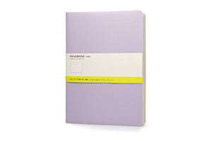 Moleskine Cahier Journal, Soft Cover, XL (7.5" x 9.5") Plain/Blank, Persian Lilac/Frangipane Yellow/Peach Blossom Pink (Set of 3)