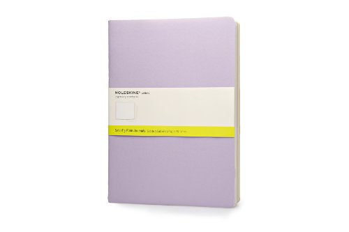 Moleskine Cahier Journal, Soft Cover, XL (7.5" x 9.5") Plain/Blank, Persian Lilac/Frangipane Yellow/Peach Blossom Pink (Set of 3)