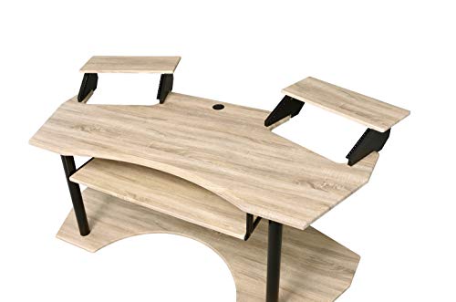 Acme Furniture Eleazar Music Recording Studio Desk, Natural Oak