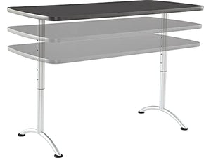 Iceberg Adjustable Height Rectangular Conference Table 30" x 60" Graphite/Silver Leg