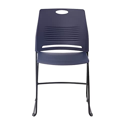 Flash Furniture HERCULES Series Set of 5 Commercial Stack Chair - 660 lb. Capacity - Navy Perforated Back