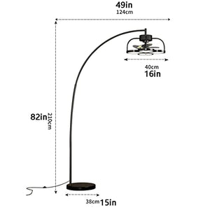 VejiA LED Floor Lamp with Fan, Remote & Foot Switch - Nordic Modern Standing Lamp for Living Room Bedroom Office Home