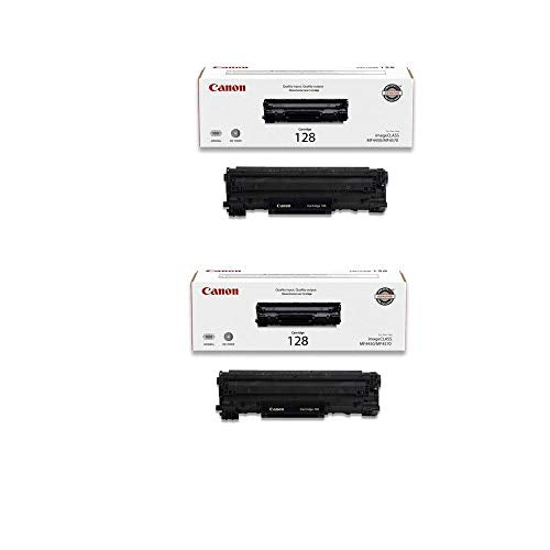 Canon 2X imageCLASS 128 Black Toner Cartridge - Compatible with imageCLASS D530, D550, MF4450, MF4570dn, MF4570dw,MF4770n, MF4880dw, MF4890dw Printers, FAXPHONE L100 and L190 Fax Machines