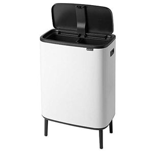 Brabantia Bo Touch Bin Hi Recycling 2x30 litres, White