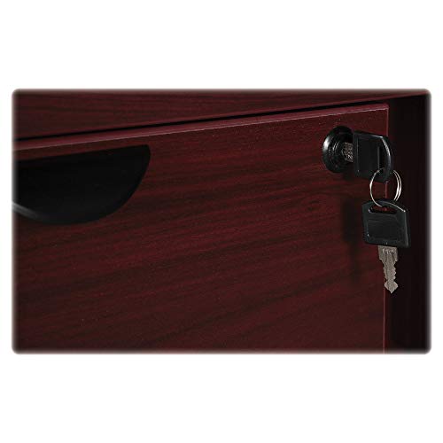 Lorell Mahogany Left Return Desk, 42"x24"x29