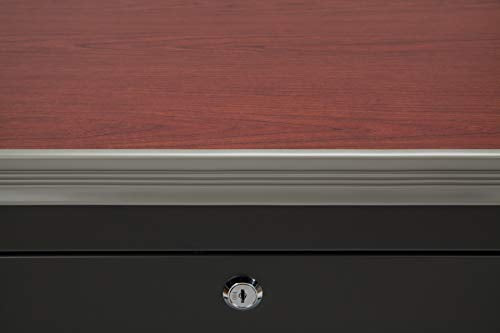 OFM Mesa Series Steel Teacher's Desk with Laminate Top, 3-Drawer Single Pedestal, in Cherry (66348-CHY)