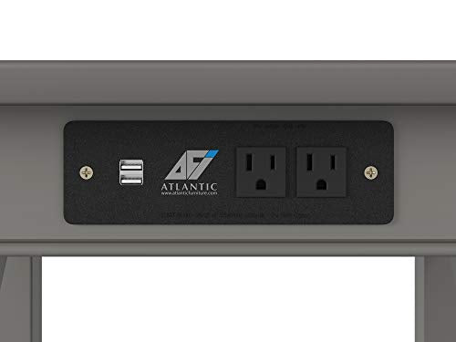Atlantic Furniture Lexi Printer Stand with Charging Station, Grey