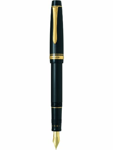 Pilot Justus 95 Black Resin Fountain Pen with Gold Accents 14-Karat Gold Nib, Fine (60591)