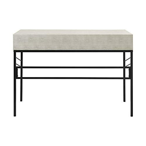 Walker Edison 2 Drawer Modern Wood and Metal Computer Writing Desk Home Office Workstation Small 44 Inch, Off White