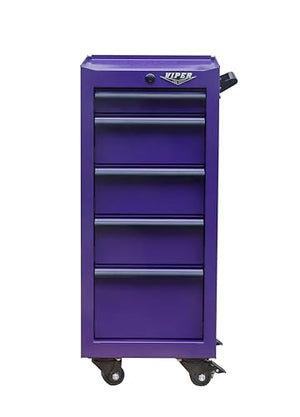 Viper Tool Storage 16-Inch 5-Drawer Rolling Steel Cart, Purple