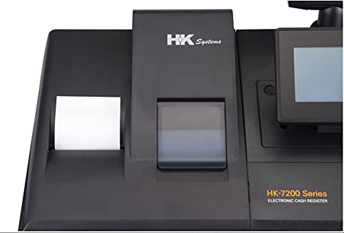 HK Systems HK-7200 Electronic Cash Register, 160 Keys Flat Keyboard, with Receipt and Journal Printers Commercial Machine Grade Electronic Thermal Receipt Printer Retail Business (HK-7200)