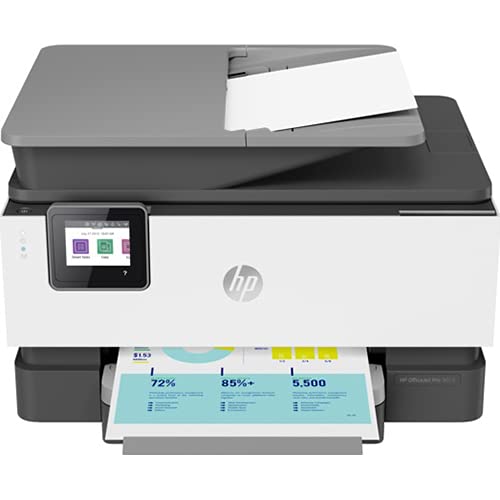 HP OfficeJet Pro 9015 All-in-One Wireless Printer (Renewed) w/Smart Home Office Productivity, Instant Ink, 1KR42A Print, Scan, Copy, Fax, Mobile Bundle with DGE USB Cable + Business Software