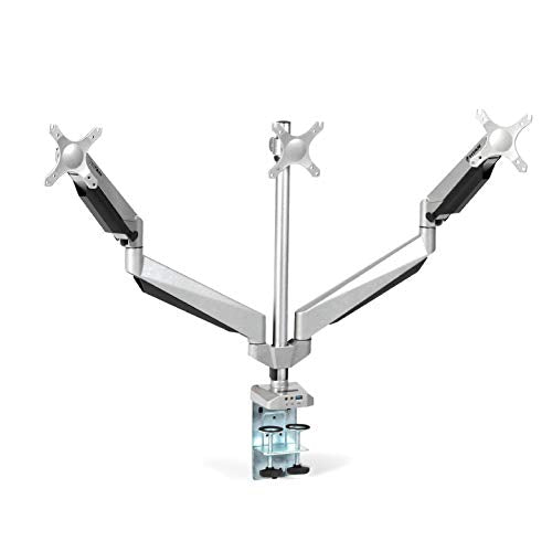 Titan Fitness Triple Monitor Stand, Aluminum Gas Spring Monitor Mount, Fits Three 17 to 27 inch LCD Computer Screens wit