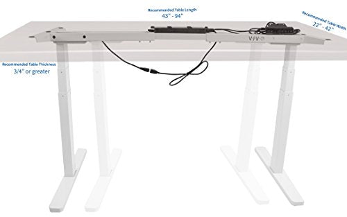 VIVO White Electric Dual Motor Stand Up Desk Frame (Frame Only), Ergonomic Height Adjustable Workstation Base, Standing Desk Legs (DESK-V120EW)