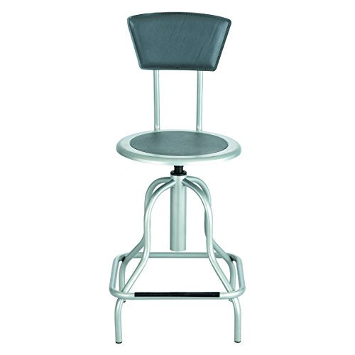 Safco Products 6664SL Diesel High Base Stool with Back, Silver