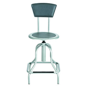 Safco Products 6664SL Diesel High Base Stool with Back, Silver