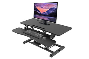 Electric Standing Desk | Height Adjustable Motorized Desk fits 2 Monitors, 32" Wide | Sit to Stand Power Desktop Converter