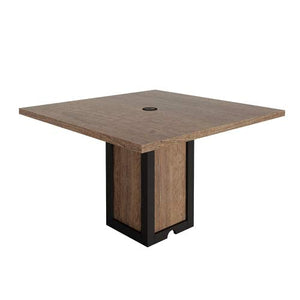 NBF Signature Series Urban Square Conference Table 48" Weathered Walnut Laminate/Black - 48" D