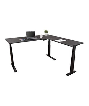 Triple Motor Electric L Shaped Desk/Standing Desk with EZ Assemble Frame | Assembles in Minutes | Extra Weight Capacity (71") (Black) (71" x 71", Black Frame/Black Top)