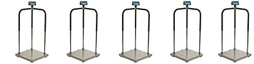 Brecknell MS140-300 Portable Medical Digital Handrail Scale up to 660 lb. Capacity, Integrated Wheels, Standing Doctor Physician Scale (5-(Pack))