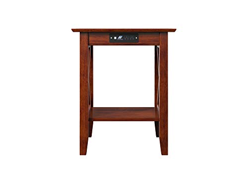 Atlantic Furniture Lexi Printer Stand with Charging Station, Walnut