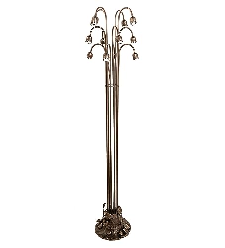 Meyda Lighting Pink Tiffany Pond Lily Floor Lamp 63" High - 12 Lights