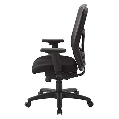 Office Star High Back ProGrid Back FreeFlex Seat with Adjustable Arms, 3-Position Locking 2-to-1 Synchro Tilt Control and Seat Slider, Black Managers Chair