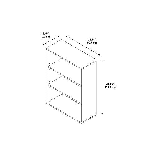 Bush Business Furniture Easy Office 48H 3 Shelf Bookcase in Mocha Cherry