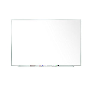 Ghent 4 x 12 Porcelain Magnetic Whiteboard, Aluminum Frame, 1 Marker, 1 Eraser, Made in the USA (M1-412-4)