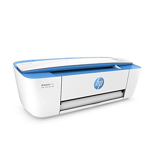 HP DeskJet 3755 Compact All-in-One Wireless Printer with Mobile Printing, HP Instant Ink & Amazon Dash Replenishment ready - Blue Accent (J9V90A) (Renewed)