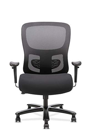 HON Sadie Big and Tall Mesh Back Office Chair - Ergonomic Heavy Duty 400 lb Max - Adjustable Arms, Lumbar Support - Black