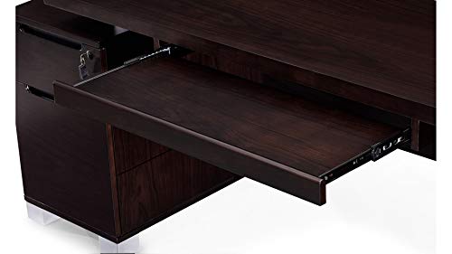 Ford Executive Modern Desk with Filing Cabinets - Dark Wood Finish
