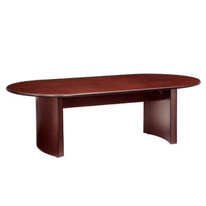 Global GLBGRT8WABNBKMAF 96" Racetrack Boardroom Table, With Bullnose Edge and Arch Base, Mahogany