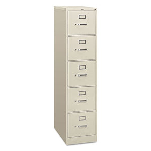 HON 5 Drawer Vertical File Cabinet, Letter Size, Light Gray - HON315PQ