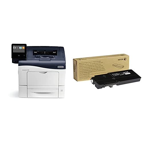 Xerox VersaLink C400/DN Color Printer, Amazon Dash Replenishment Ready & VersaLink C400/C405 Black Extra High Capacity Toner Cartridge (10,500 Pages) - 106R03524