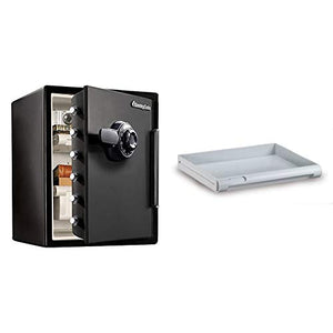 SentrySafe SFW205CWB Fireproof Waterproof Safe with Dial Combination, 2.05 Cubic Feet, Black & 914 Tray Accessory, For SFW205 Fire Safes