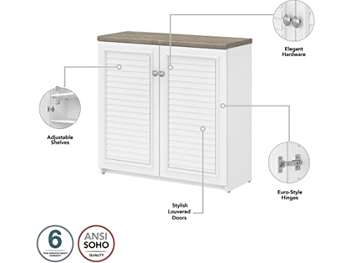 Bush Furniture FV013G2W 60-Inch L-Shaped Desk with Hutch, File Cabinet, Bookcase, Storage