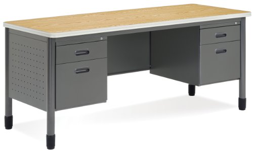 OFM 66266-OAK Mesa Series Double Pedestal Credenza, 26.75" x 67"